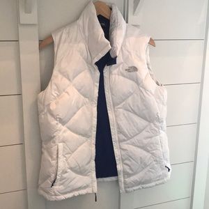 •North Face• white vest jacket size large